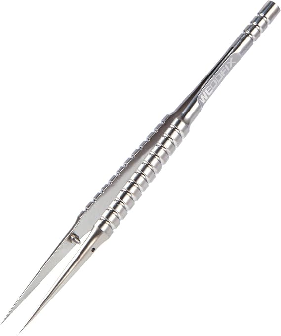Precision Titanium Tweezers Silver with Fine Pointed Tips Non-magnetic Microscope Tweezers for Micro Soldering Work Watch Repair Electronics Maintenance Crafting