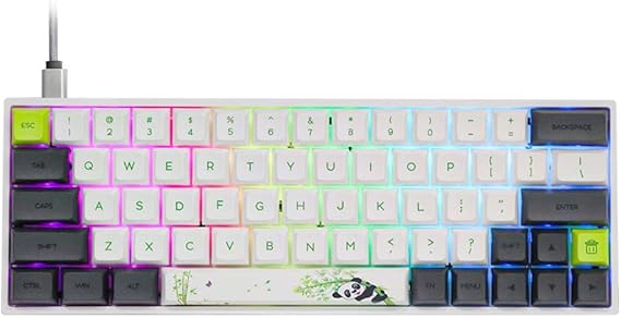 EPOMAKER SKYLOONG SK64 64 Keys Hot Swappable Mechanical Keyboard with RGB Backlit, PBT Keycaps, Arrow Keys for Win/Mac/Gaming (Gateron Optical Brown, Panda)