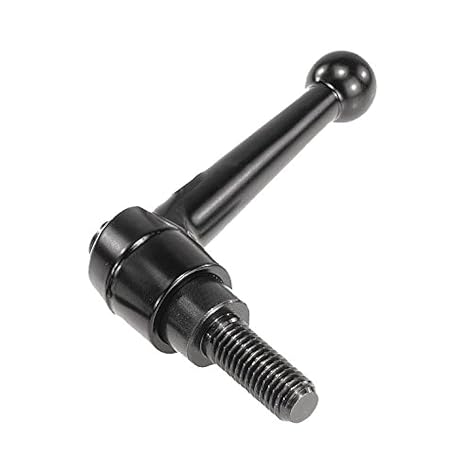 Kipp 06430-3A41X50 Zinc/Steel Adjustable Handle with 3/8-16" External Thread, Classic Ball Style, Inch, Black Satin Powder-Coated Finish, Steel Components, Size 3, 50 mm Screw Length