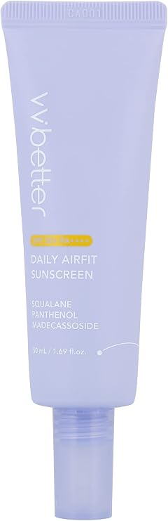 [vvbetter] Airfit Sunscreen SPF50+ PA++++ Lightweight, Hydrating, HIGH Protection Factor- Premium Korean Skincare 50ml