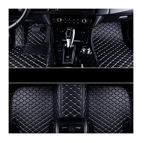3D Floor Mat Compatible with Nissan Patrol 2004-2019 Y61 Y62 Luxury-Surround 3D Leather Car Floor Mats Car Styling PUBlack-Beige line