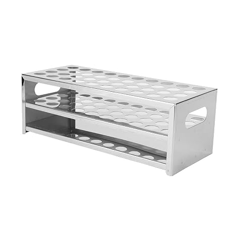 Test Tube Rack, 40 Holes Stainless Steel Laboratory Test Tube Rack Holder, Detachable Lab Equipment for Suspend Test Tubes, Pen Holders, Brush Holders[15.5mmA]