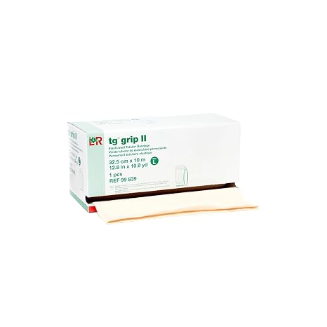 Lohmann & Rauscher tg grip II Elasticated Tubular Compression Bandage, Seamless Tube Stockinette Wrap for Retention, Lymphedema, Swelling, Natural, Size L