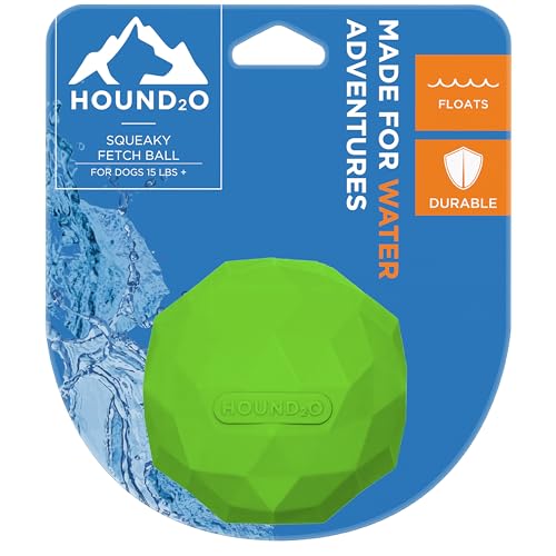 Playology Hound2O Dog Toys | Squeaky Fetch Ball for Dogs | Green Floating Outdoor Toy - Easy to Clean and Made from Non Toxic Materials