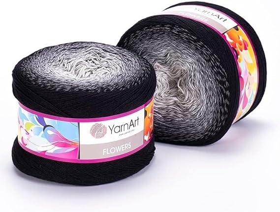 Yarn Art Flowers Yarn 55% Cotton 45% Acrylic 250 gr 1094yds Multicolor Cotton Yarn Rainbow Crochet Yarn Spring Summer 1 Sport (253)