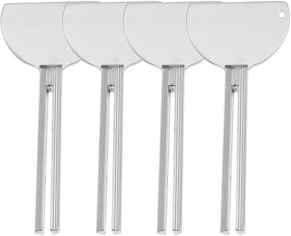 QICAITU 4PCS Tube Squeezer Toothpaste Squeezer Metal Tube Presser Tube Roller Tube Wringer Keys Dispenser Roller for Toothpaste Cosmetic Oil Cream Paint Squeezer(Silver)