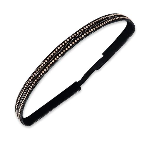 Sweaty Bands Womens Girls Headband - Non-Slip Velvet-Lined Sparkly Hairband - Bling Im a Stud 38-Inch