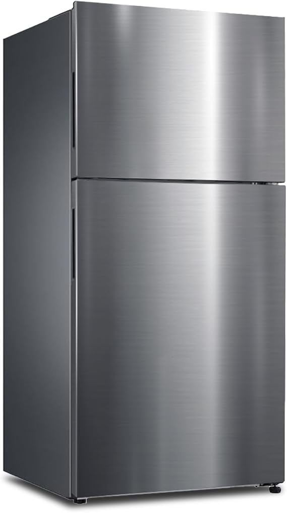 Smad Full Size Refrigerator 20 Cu.Ft, 30" Refrigerator with Top Freezer, Frost Free, Garage Ready, Freestanding Fridge for Kitchen, Office, Apartment, Dorm, Stainless Steel
