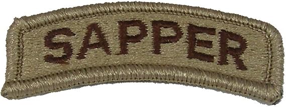 Army Sapper Rocker Tab Patch - Desert - Veteran Owned Business.