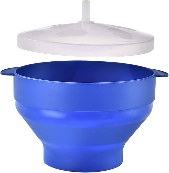 Popcorn Maker Microwave Bowl Reusable Practical Round Silicone Popcorn Bowl | Portable for Quick Easy Snacks Movie Night Home Theater Kitchen Office Break Room Dorm Room Camping RV Tailgating Part