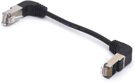 Angle RJ45 Ethernet Cable, CAT6 Cat5e LAN Network Lead Downward Patch Cord | for Switch, Router, Modem, Panel, PC