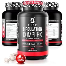Circulation Support Supplement for Vein & Artery Health | Vascular Support with L-Arginine, Horse Chestnut & Butchers Broom | Promotes Healthy Leg Circulation & Vein Function | 60 Capsules