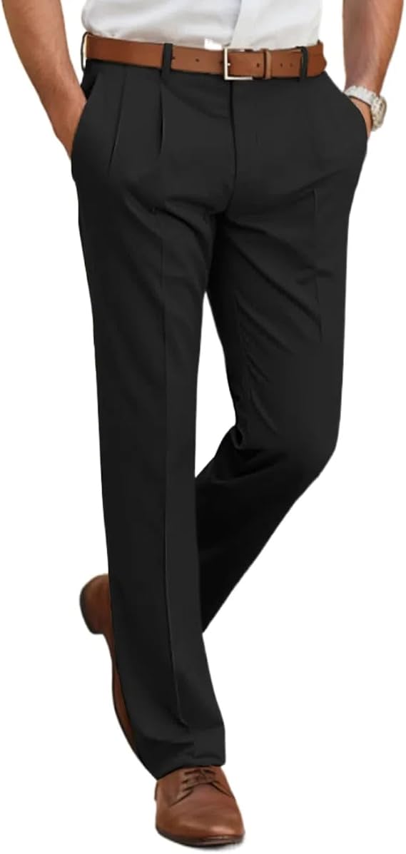 Mens Classic Suit Pants Casual Formal Dress Pants Slim Fit Dress Pants Straight Modern
