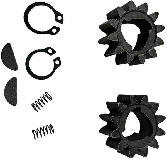 Lawn Mower Wheels, Replacement Tire Kit with Gears, 8x2 Inch, Plastic Rubber Construction, Easy Install for Outdoor Yard Maintenance, 4-Pack(2 rear wheel+2 gear)