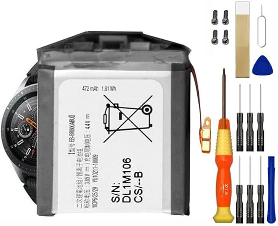 Replacement Battery EB-BR800ABU Battery for Samsung Galaxy Watch SM-R805U with [Set of Screws] and Tool Repair Kit