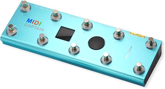 Paint Audio MIDI Captain Foot Controller Multi-Effects Keyboards Synthesizer USB-MIDI musical software Bias with Time Engine Function Support all PC/CC/Note commander 10 Foot Switches (Blue)