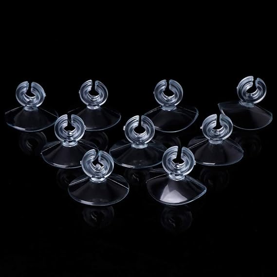 10 Pcs Transparent Aquarium Suction Cup, Plastic Sucker with Clips Fish for Tank Pipe Hose Tube Holder Fish Tank Suction Cups Aquarium Air Pump Accessories (1.2in)