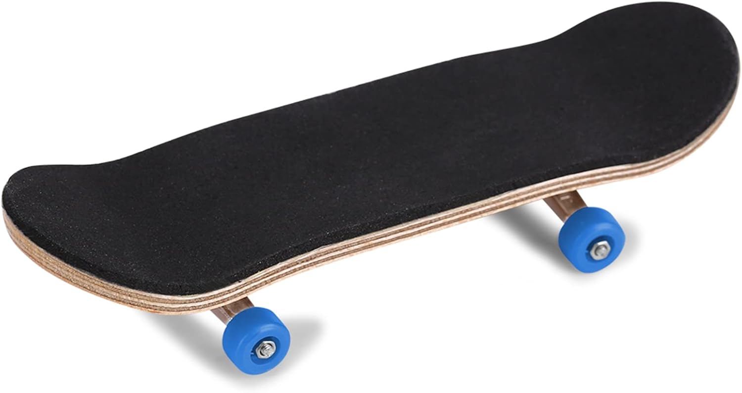 Fingerboard, 3.78 X 1.1 Inch Finger Skateboards for Kids, Alloy  Plastic  Maple Wood  PU Mini Finger Board, DIY Shock Absorption Mini Skateboards for FingersNavy