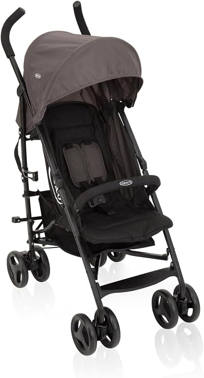 Graco TraveLite Compact Stroller/Pushchair - Suitable from birth to approx. 7kg, Black/Grey fashion