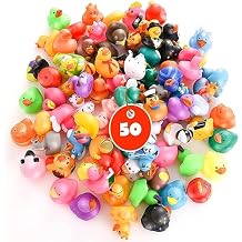 Rubber Ducks for Jeep Ducking 50 PCS Assorted Rubber Ducks for Duckies Games, Jeeps Ducking / Cruise Ships and Bath / Pool Play - Small 2 Inch Rubber Duck