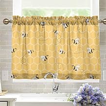 DOMIKING Black White Buffalo Plaid Kitchen Curtains 36 inch Length Rod Pocket Short Window Curtains and Drapes for Living Room Nursery Dorm Kitchen Home, 2 Panels (27 W x 36 L)