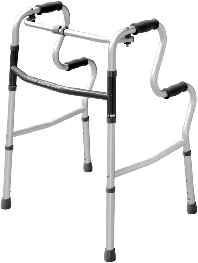 Lightweight Hi-Riser Walking Frame/Folding Zimmer Walker - Adjustable Height - Simple one Button Folding Mechanism