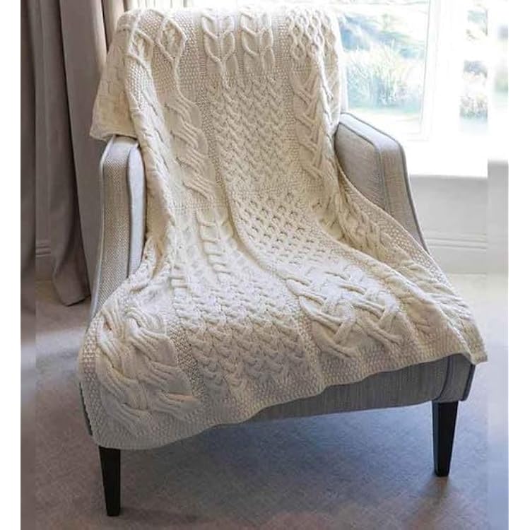 SAOL Patchwork Super Soft Merino Wool Knit ThrowBlanket 42 x 64"
