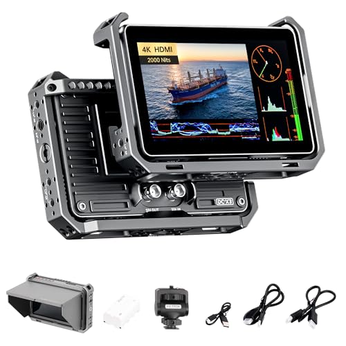 VILTROX DC-X3 Camera Field Monitor Kit with Rig Cage 2000 Nits Touchscreen Camera Monitor with SDI4K HDMI inOut, 6 Full HD 1920x1080 IPS, 3D LUTs Peaking Focus Assist, Sunshade Hood, Battery
