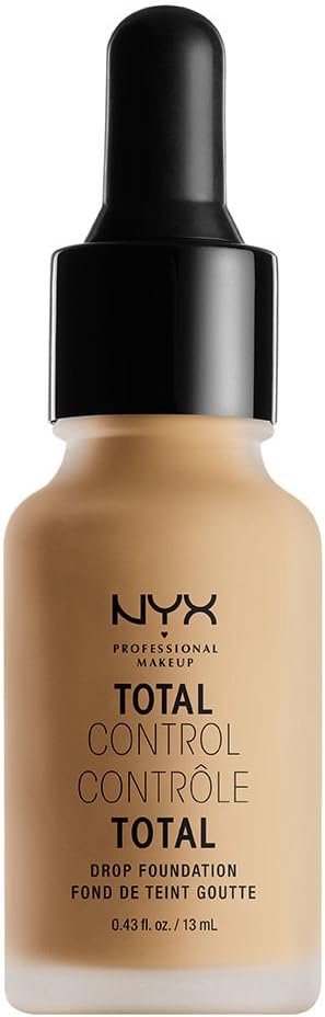 NYX Professional Makeup Total Control Drop Foundation, Precise Dosage, Buildable Coverage, Long Lasting, Vegan Formula, Matte Finish, Shade: Beige