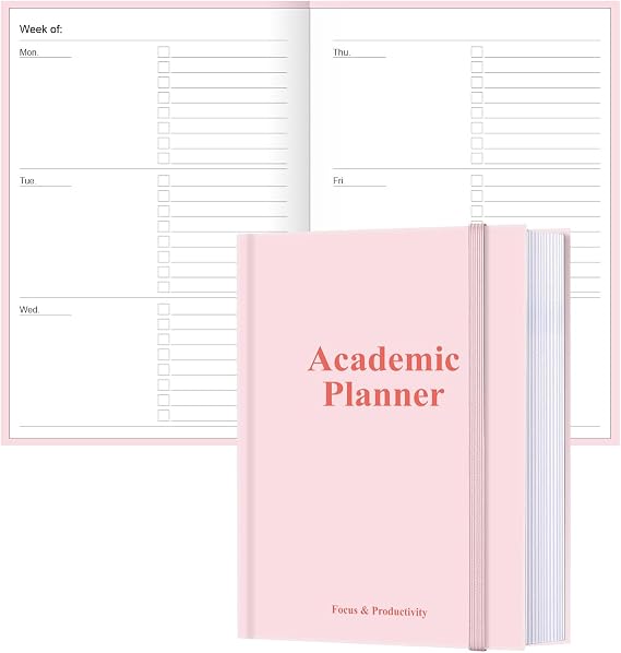 Academic Planner for 2026-2027 or Anytime 5.8" x 8.5" Undated Weekly Student Planner For Homeschool, High School, College & Nursing Students, 200 Pages, Pink