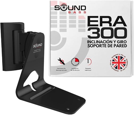 Sound Bass ERA300 Soporte de Pared con Giro e Inclinación, Negro, Único