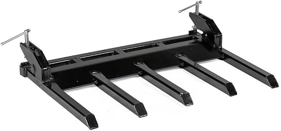 Titan Attachments 21" Fork Length Clamp-On Debris Forks V2, Fits Loader Buckets, Skid Steers