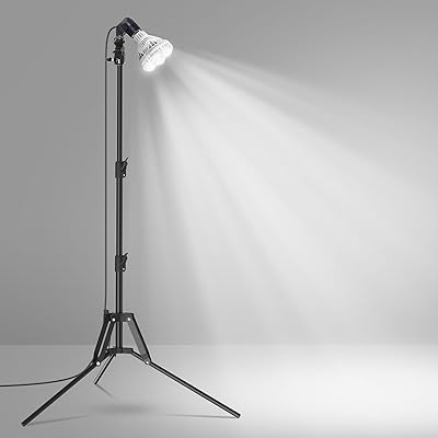 SANSI 365W Equivalent LED Work Light, 5500LM 5000K Portable Work Light with Telescoping Tripod Stand, LED Work Light with Stand Adjustable 30-55 Inches, Premium Carbon Steel Strong and Stable