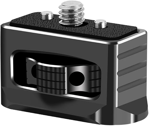Camera Quick Release Plate Rapid Connect Adapter w 1/4" Screw & Locating Pin, Tripod Mount Adapter for DSLR, Magic Arm, Handheld Gimbal, Stabilizer, Ball Head