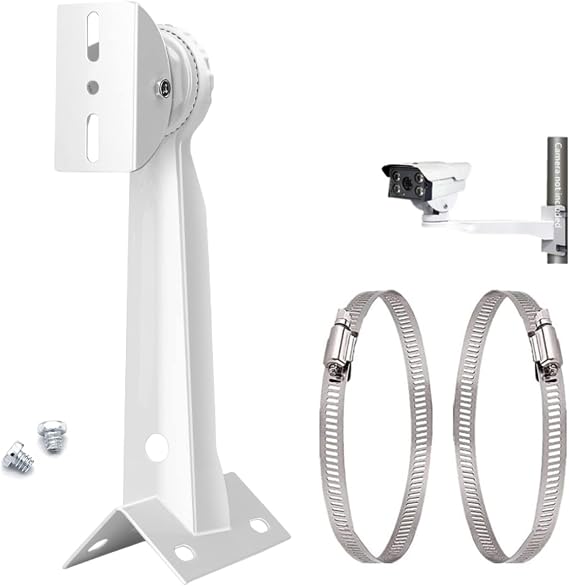 CCTV Security Camera Corner Pole Mounting Bracket with 2 Loops for Surveillance Dome Camera/IP Camera/CCTV Camera, Bullet and PTZ Cameras