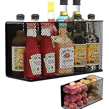 Magnetic Baskets Shelf Bins Organizer Holder Storage Rack Containers for Fridge, Whiteboard, Locker - Home Kitchen Laundry Office School ((1-Pack) Black/XL)