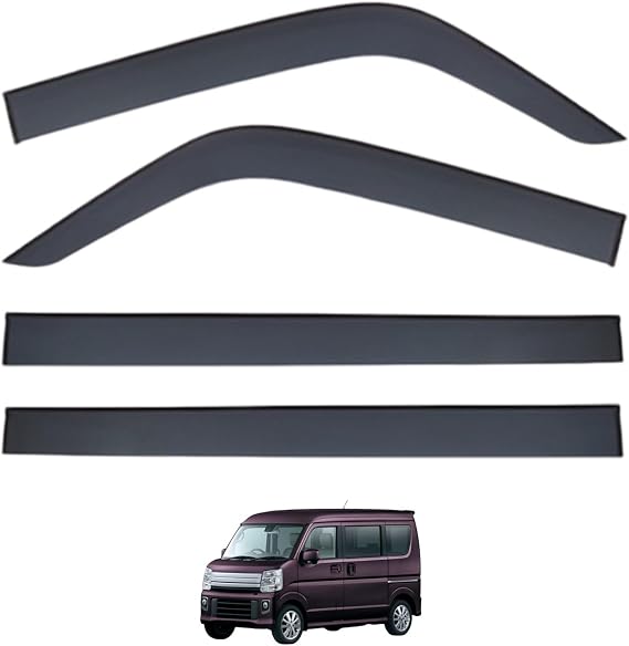 Side Window Visor Deflectors Rain Guards for Suzuki Every MK6-DA17V-DA17W 2015-2020, Out-Channel Window Vent Reduce Wind Noise Sleek Look