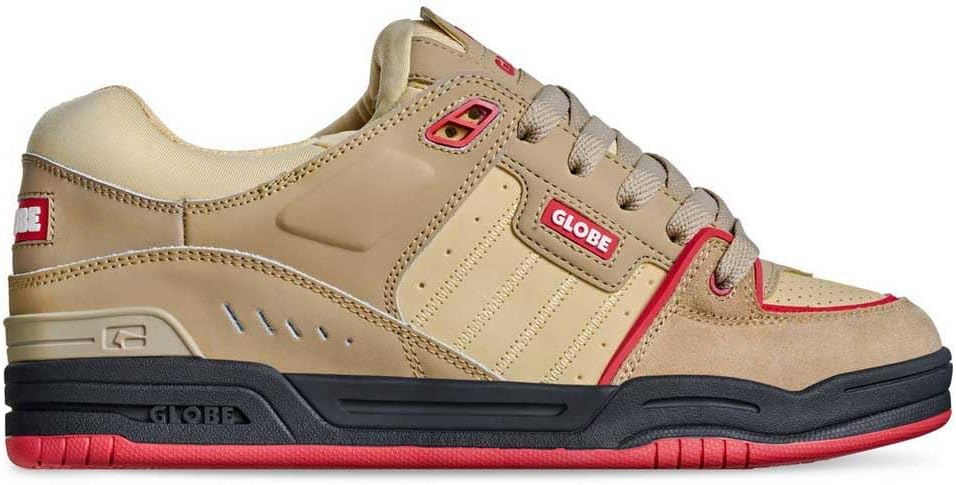 Globe Men's Fusion, Khaki/Red, 14, Medium