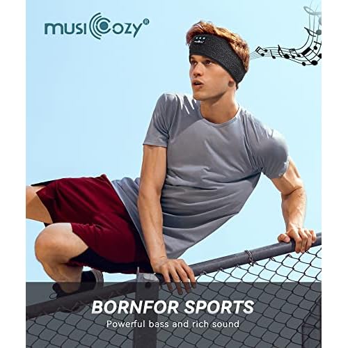 MUSICOZY Sleep Headphones Bluetooth 5.2 Headband Headphones, Wireless Music Sleeping Eye Mask Earbuds Earphones for Workout Running Insomnia Sports Travel Yoga Cool Tech Unique Gifts