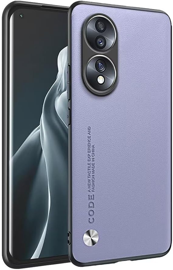 HONLEN Case for Honor 70 5G (6.67 Inches) Business Phone Case Leather with Back Light Purple