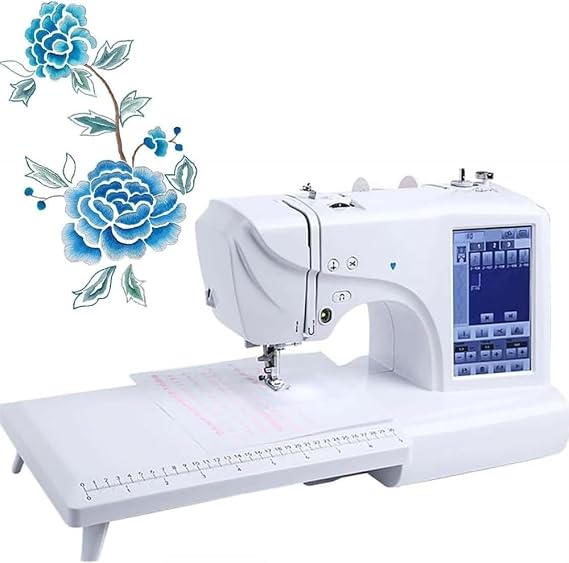 Electric Embroidery Machine,Computerised Digital Sewing Machine Embroidery Quilting Machine, 158 Built-In Patterns, 7'' Large LCD Touchscreen for Home Use