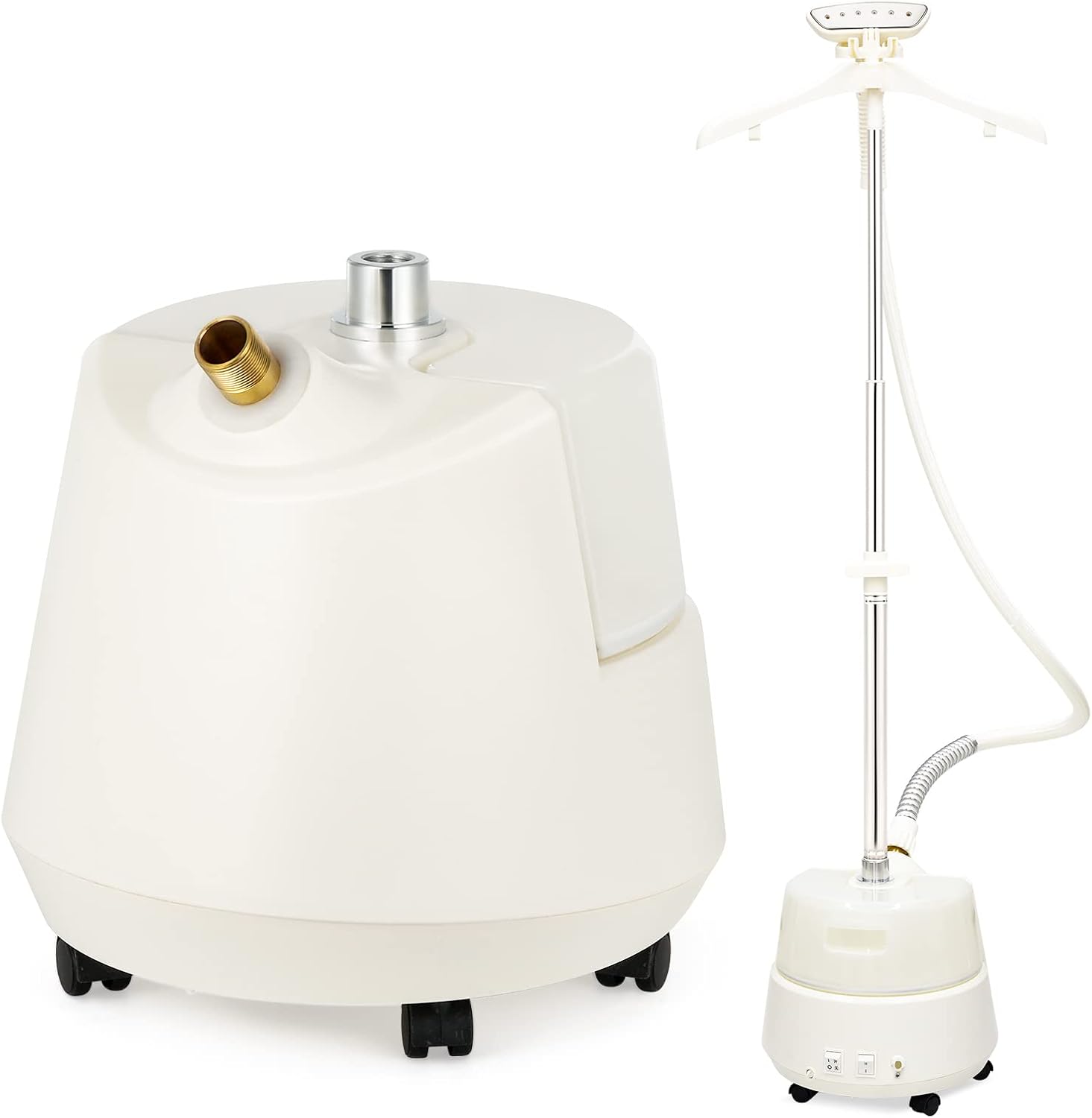 Hanger Steamer, Garment Steamer, Steam Iron, Electric Hot Water Dispenser, 1,500 W Operation, Stays on Hanger, 0.8 gal 3 L Large Capacity Tank, 2 Stage Steam Cord, Stationary Type, Comfortable Arms, Space Saving, Hanger Rack Included, Professional Specifications, Japanese Instruction Manual