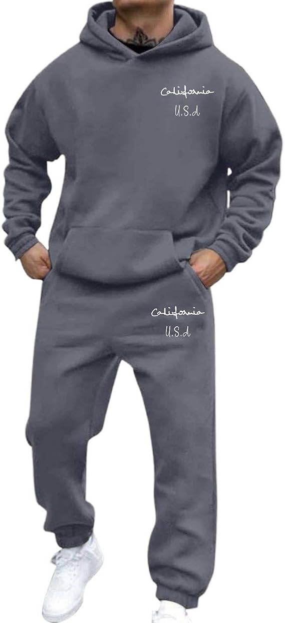 Mens Sweatsuit 2 Piece Set Hoodies And Sweatpants Sets Casual Jogging Gym Sweat Suits Athletic Tracksuit Outfits