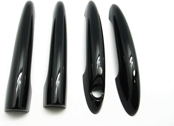 Black Glossy Keyless Door Handle Cover Compatible with Mini Cooper Clubman R55 Wagon 07-14