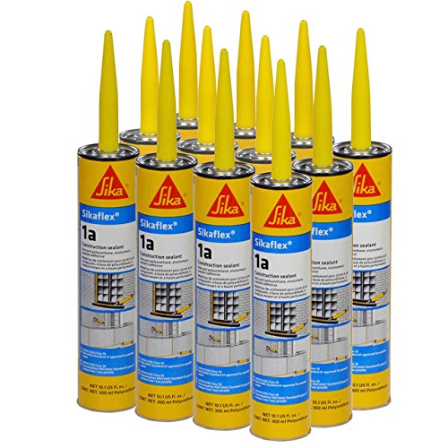 Sikaflex 1a Kit - One Component, Flexible, Non Sag, Polyurethane Concrete and Masonry Sealant for Vertical and Horizontal Surfaces, Sikaflex 1a 10 oz Aluminum Gray, Pack of 12