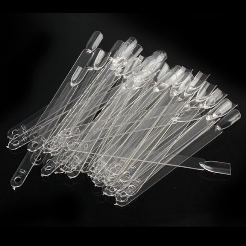 Vktech 50 Pcs Clear False Nail Art Tips Stick Display DIY Decoration Board
