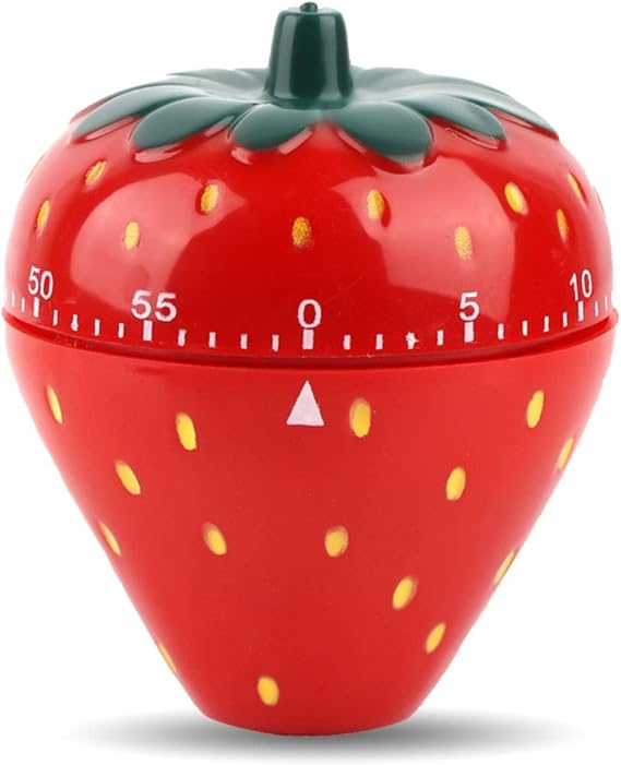 Pasamer Strawberry Shaped 60 Minutes Kitchen Timer Mechanical Time Reminder Red