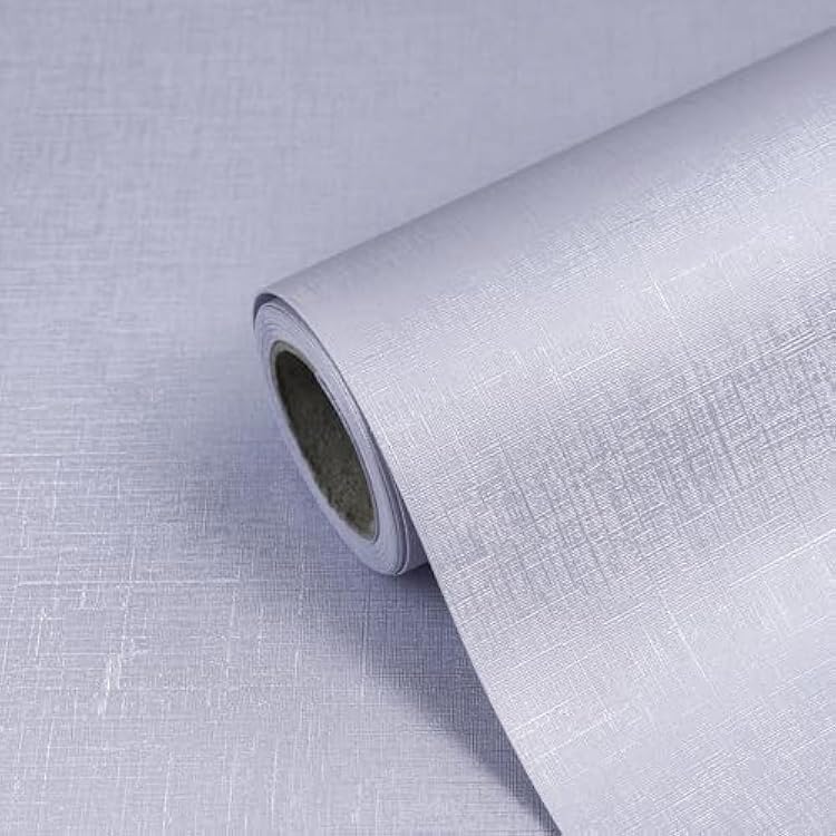 CAX Grasscloth Peel and Stick Wallpaper Silver Contact Paper 15.7x276 Fabric Peel and Stick Wallpaper Self-Adhesive Removable Wall Paper Waterproof Faux Linen Wall Papers for Living Room Cabinets