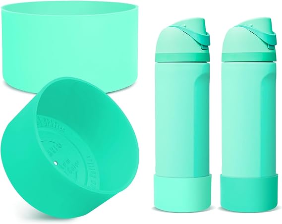 2PCS Silicone Boot for Owala 24oz FreeSip Water Bottle, Anti-Slip Scratch-Resistant Bottom Sleeve, Protective Sports Bottles Accessories, BPA-Free