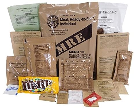 Genuine Military MRE Meal with Inspection Date September 2017 or Newer (Vege Taco Crumbles)